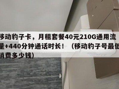移动豹子卡,月租套餐40元210G通用流量+440分钟通话时长!(移动豹子号最低消费多少钱)