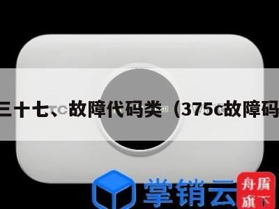 三十七、故障代码类（375c故障码）