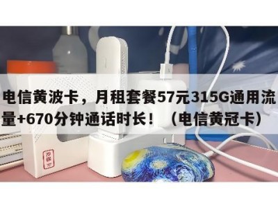 电信黄波卡,月租套餐57元315G通用流量+670分钟通话时长!(电信黄冠卡)