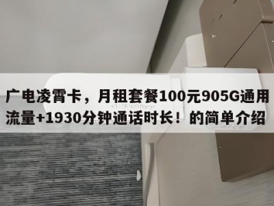 广电凌霄卡,月租套餐100元905G通用流量+1930分钟通话时长!的简单介绍